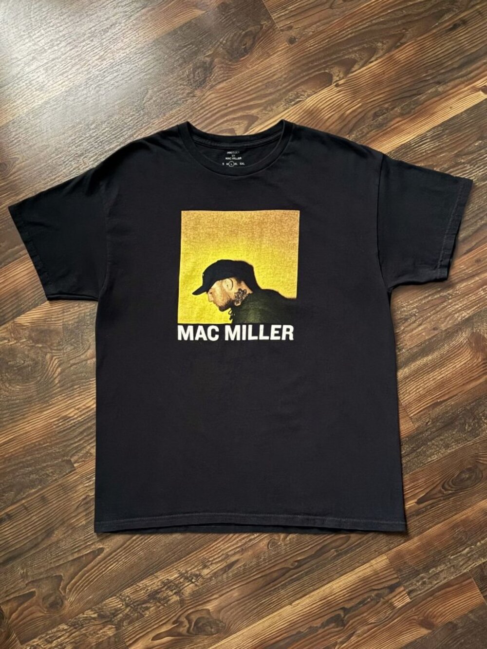 Mac Miller Side Profile Yellow Square T-Shirt